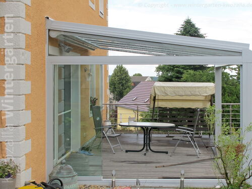 Terrassenüberdachung - Glas-Aluminium - Verglasungssysteme von KWOZALLA Wintergärten in Sachsen