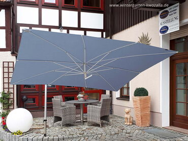 Hochwertiger Ampelschirm-Sonnenschirm, rechteckig 240x280 cm in blau 05 Ansicht von unten