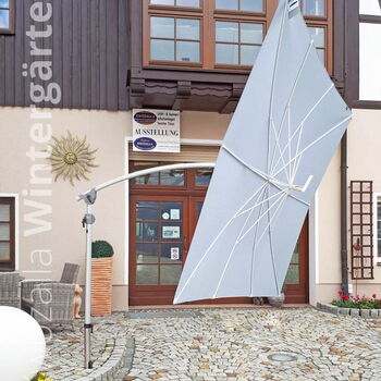 Pflege für Sonnenschirme - regelmäßige Behandlung des gereinigten Gewebes mit Imprägnierspray