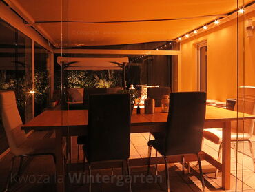 Beleuchtung für Wintergärten - LED's integriert in die Markise