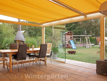 Sonnen- und Sichtschutz am Wintergarten - Wintergarten-Markise innen