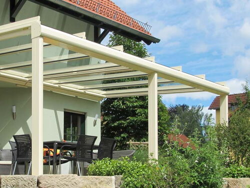 Terrassenüberdachung, Terrassendach aus Glas und Aluminium