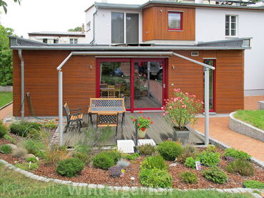 Pergola mit Markise, Textile Terrassenüberdachung, geschlossen