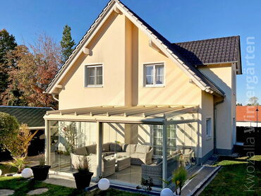 Modernes Glashaus - Kaltwintergarten mit transparenter Schiebeverglasung 2