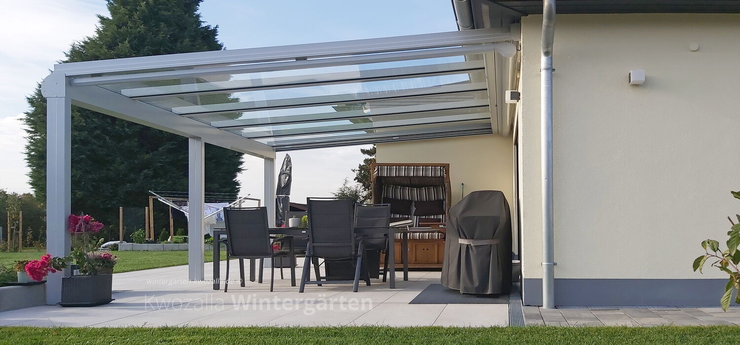 Terrassenüberdachung, Terrassendach Glas/Alu von Kwozalla - Referenz